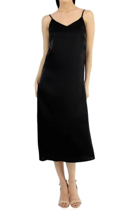 Midi Dress In Solid Black