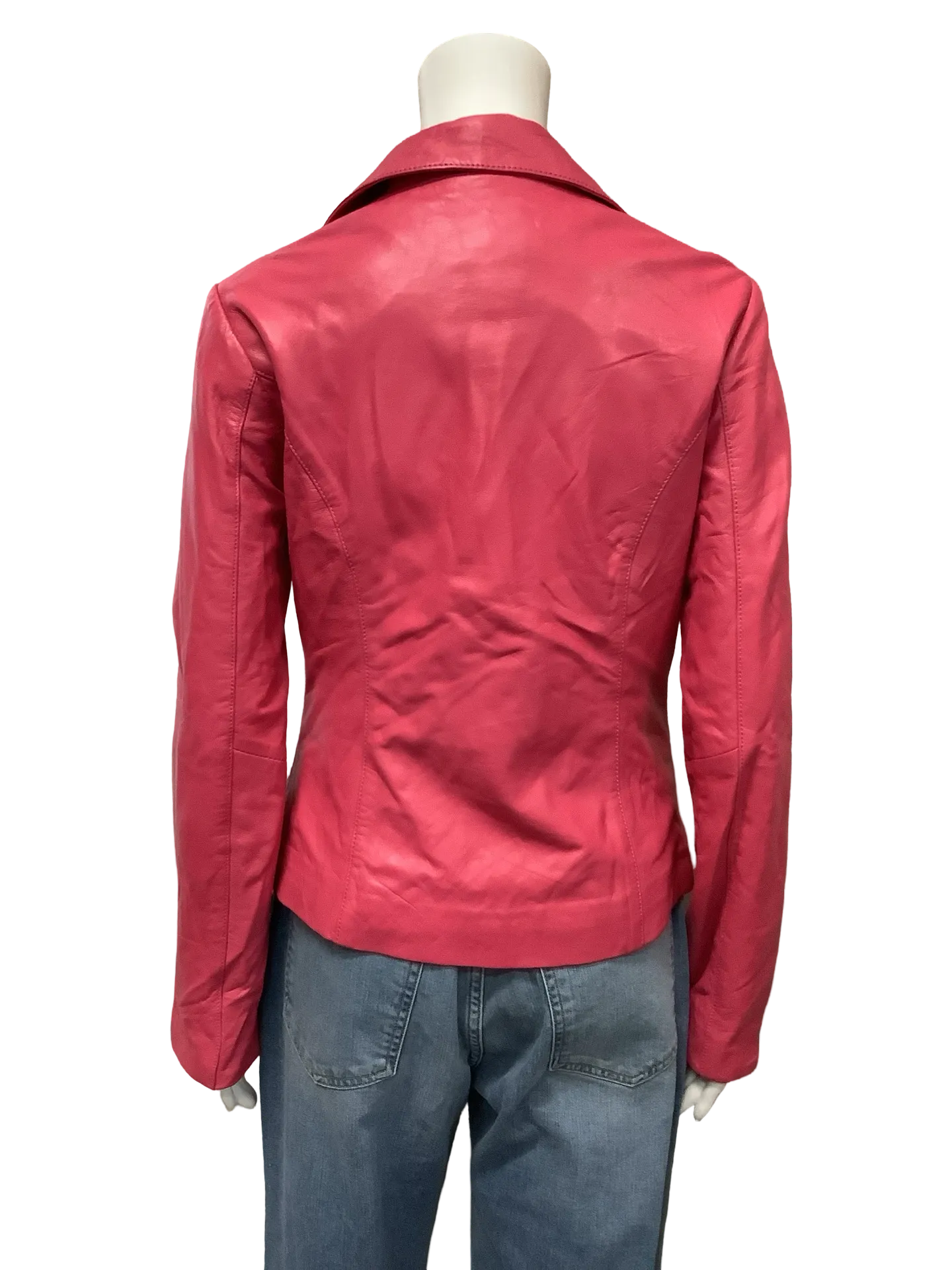 Neiman Marcus Women's Leather Biker Jacket Pink Size: S