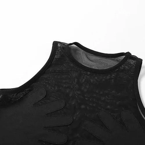 Sexy Hands Mesh Dresses, Fashionable See-Through Vestido For Women