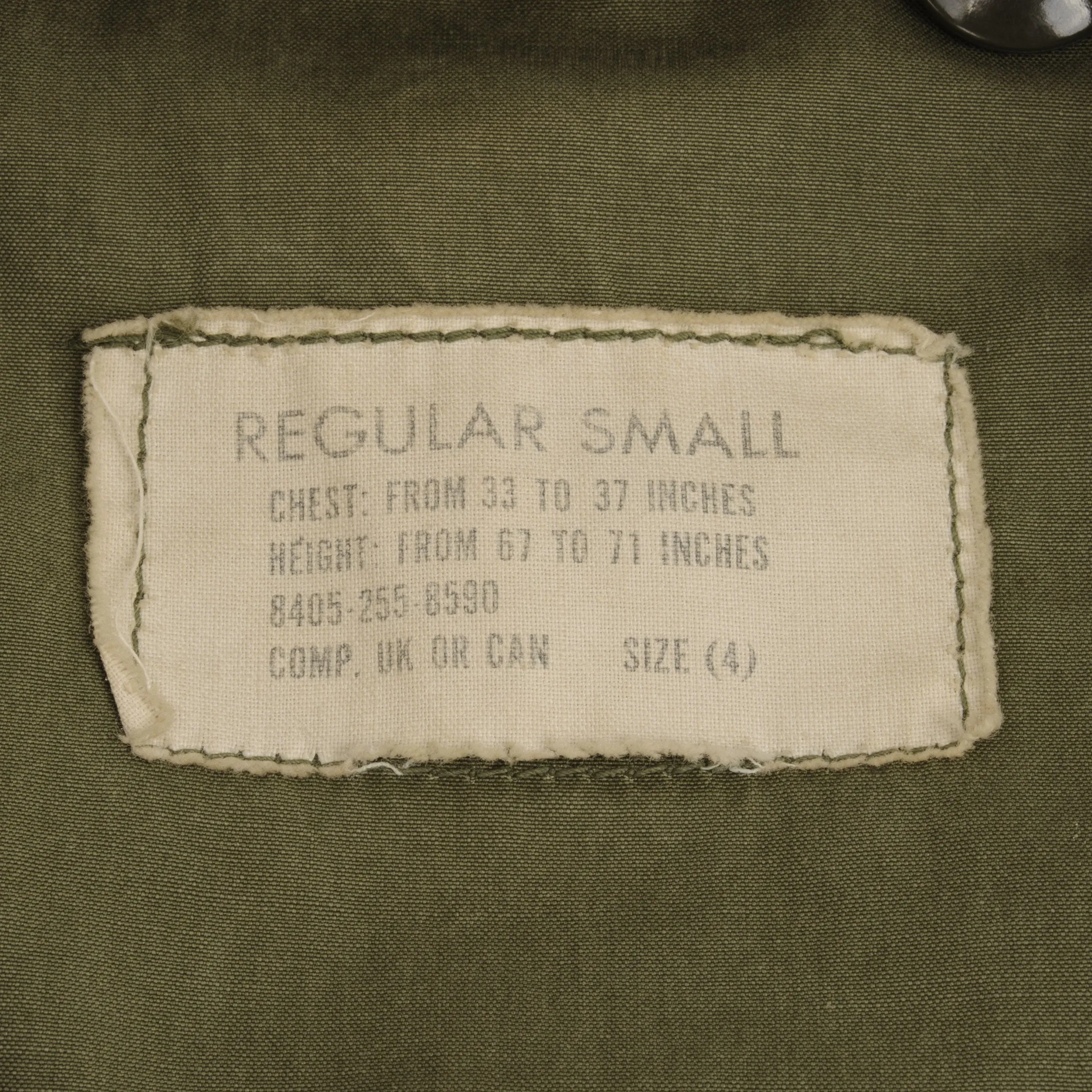 VINTAGE US ARMY M51 FIELD JACKET W PATCH 1963 VIETNAM WAR SIZE SMALL REGULAR